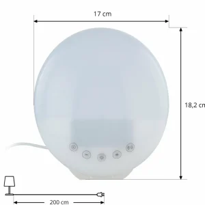 PRIOS Réveil lumineux Helinova WiFi, radio FM, RVB^ Lampes Décoratives