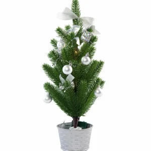 STAR TRADING Sapin de Noël LED au décor argenté^ Lumière De Noël