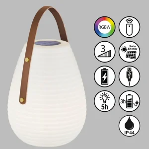 Schöner Wohnen Bell Lampe à poser LED rechargeable Hauteur 46 cm^ Lampes Décoratives