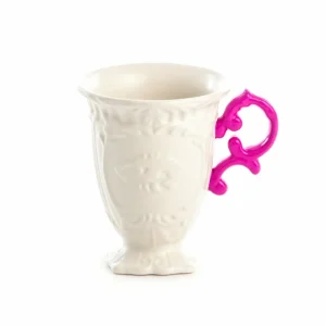 SELETTI Tasse I-Wares, blanc / rose, 300 ml, porcelaine^ Meubles & Aménagements