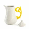 SELETTI Théière I-Wares, blanc / jaune, 1,2 litre, porcelaine^ Meubles & Aménagements