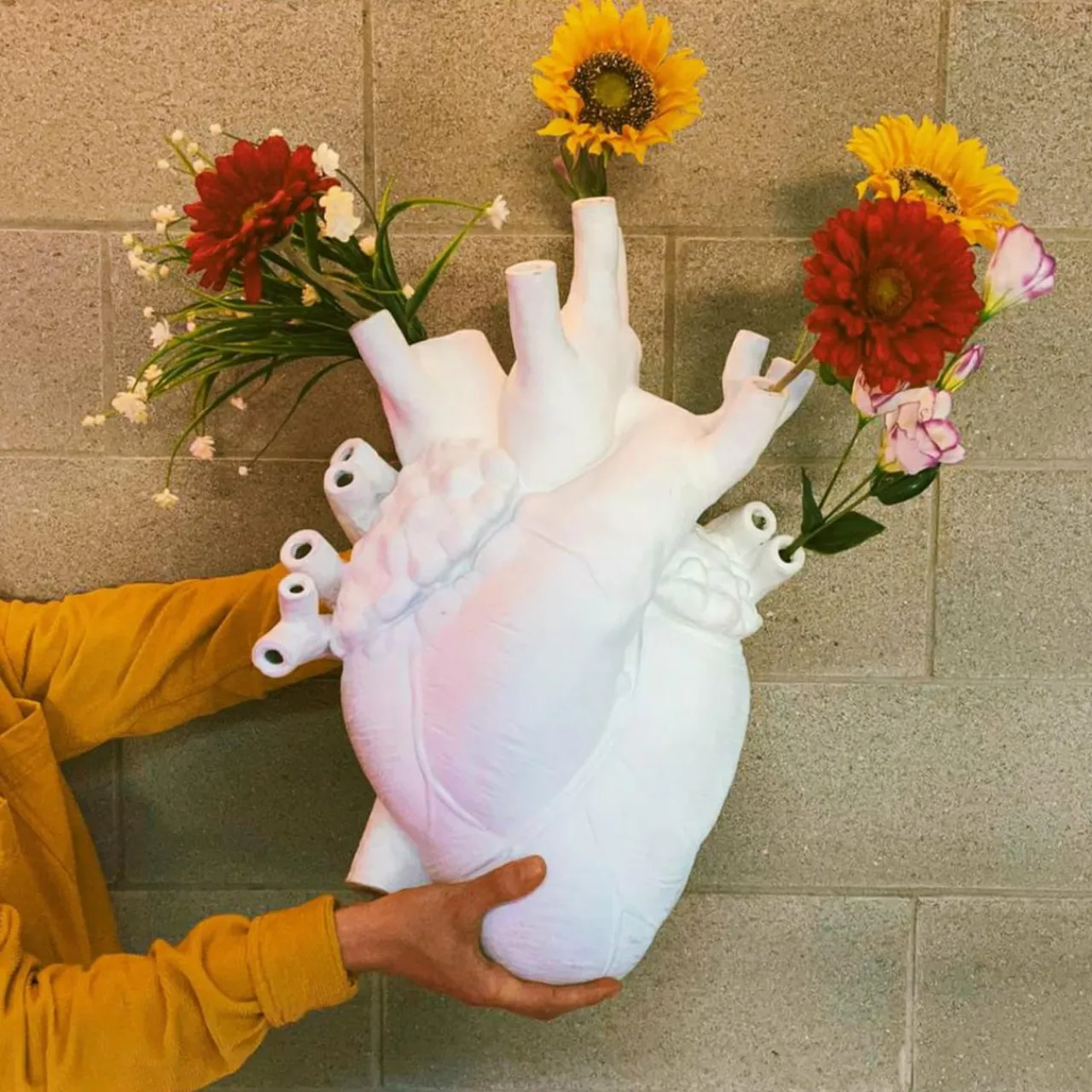 SELETTI Vase Love in Bloom Giant, blanc, H 60 cm, fibre de verre^ Meubles & Aménagements