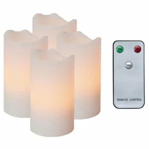 STAR TRADING Set de 4 bougies LED Candle, télécommande, blanc^ Lumière De Noël