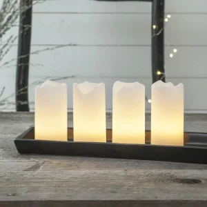 STAR TRADING Set de 4 bougies LED Candle, télécommande, blanc^ Lumière De Noël