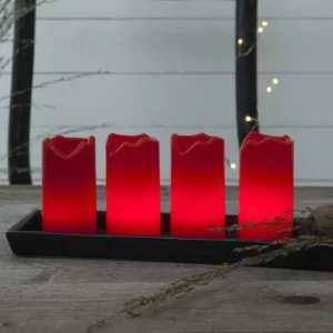 STAR TRADING Set de 4 bougies LED Candle, télécommande, rouge^ Lumière De Noël