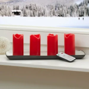 STAR TRADING Set de 4 bougies LED Candle, télécommande, rouge^ Lumière De Noël