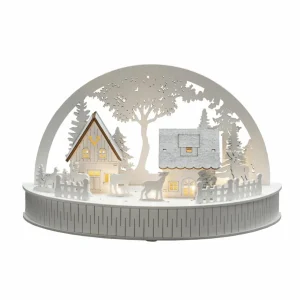 Konstsmide Christmas Silhouette LED maisons et rennes, à piles^ Lumière De Noël