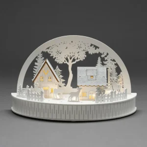 Konstsmide Christmas Silhouette LED maisons et rennes, à piles^ Lumière De Noël
