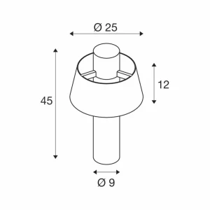 SLV Lampe pour socle Photoni 45, noir, aluminium, hauteur 45 cm^ Potelets Extérieurs