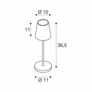 SLV Luminaire LED rechargeable Vinolina Two, noir, aluminium, Ø 11 cm, IP65^ Lampes Décoratives