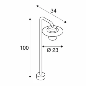 SLV Molat Borne lumineuse, hauteur 100 cm^ Bornes Éclairage Extérieur