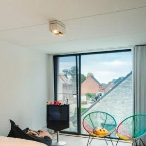 SLV Plafonnier Kardamod, blanc, acier, longueur 31,5 cm, à 2 lampes.^ Plafonniers D'Extérieur