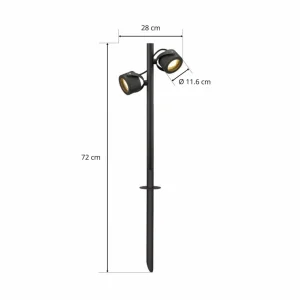 SLV Sitra Borne lumineuse à 2 lampes anthracite^ Bornes Éclairage Extérieur