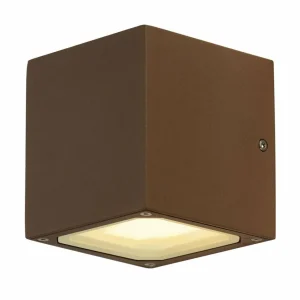 SLV Sitra Cube applique d'extérieur, brun rouille^ Appliques Murales Extérieures