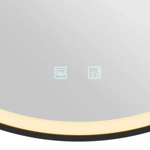 SLV Trukko LED miroir mural IP44 CCT noir Ø 80cm^ Meubles & Aménagements