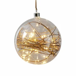 STAR TRADING Sphère déco LED Glow transparente, rotin Ø 20 cm^ Lumière De Noël
