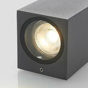 Lucande Spot d'extérieur Lavina gris foncé GU10 1 lampe^ Appliques Murales Extérieures