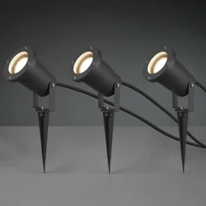 Trio Lighting Spot d'extérieur Ubangi avec piquet en lot de 3^ Projecteurs D'Extérieur