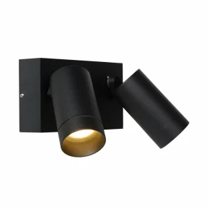 Lucide Spot mural d’extérieur Taylor capteur 2 lampe noir^ Appliques D'Extérieur Avec Détecteur