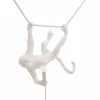 SELETTI Suspension déco LED Monkey Lamp blanche oscillante^ Lampes Décoratives