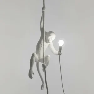 SELETTI Suspension déco LED Monkey Lamp blanche, suspendue^ Lampes Décoratives