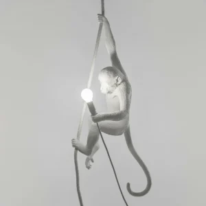 SELETTI Suspension déco LED Monkey Lamp blanche, suspendue^ Lampes Décoratives