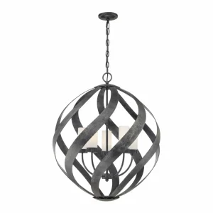 Quintiesse Suspension d'extérieur Blacksmith, Ø 66 cm, noir, à 5 lampes^ Suspensions D'Extérieur
