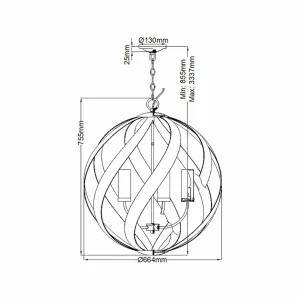 Quintiesse Suspension d'extérieur Blacksmith, Ø 66 cm, noir, à 5 lampes^ Suspensions D'Extérieur