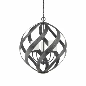 Quintiesse Suspension d'extérieur Blacksmith, Ø 66 cm, noir, à 5 lampes^ Suspensions D'Extérieur