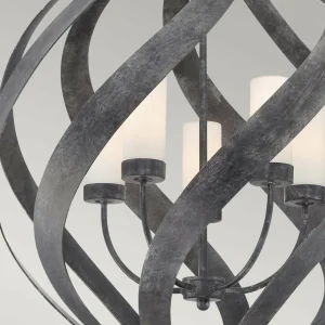 Quintiesse Suspension d'extérieur Blacksmith, Ø 66 cm, noir, à 5 lampes^ Suspensions D'Extérieur
