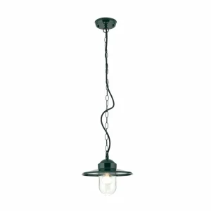 ORION Suspension d'extérieur Edward, vert, Ø 27,5 cm, aluminium/verre^ Suspensions D'Extérieur
