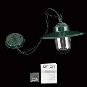 ORION Suspension d'extérieur Edward, vert, Ø 27,5 cm, aluminium/verre^ Suspensions D'Extérieur