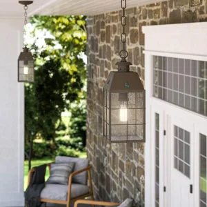 Quintiesse Suspension d’extérieur Nantucket, noire, à 1 lampe^ Suspensions D'Extérieur