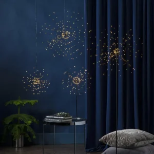 STAR TRADING Suspension LED Firework, noir, métal, Ø 26 cm, connecteur^ Lampes Décoratives