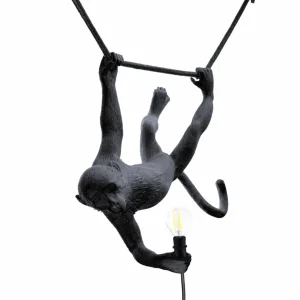 SELETTI Suspension LED Monkey Lamp oscillante noire^ Lampes Décoratives