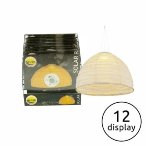 Globo Suspension LED solaire 33982, blanc, lin, plastique^ Lampes Décoratives