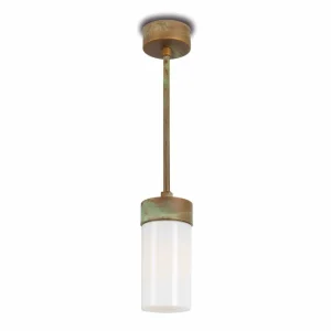 Moretti Luce Suspension Silindar 3358, laiton ancien/opale^ Suspensions D'Extérieur