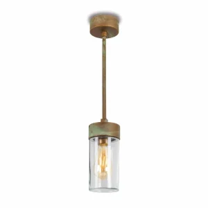 Moretti Luce Suspension Silindar 3358, laiton ancien/transp.^ Suspensions D'Extérieur