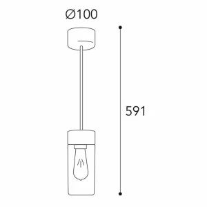 Moretti Luce Suspension Silindar 3358, laiton ancien/transp.^ Suspensions D'Extérieur