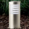 Brilliant Todd - une borne lumineuse ovale en inox^ Potelets Extérieurs