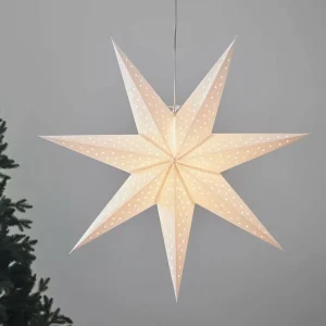 Markslöjd Étoile Clara à suspendre, velours Ø 75 cm, blanc^ Lumière De Noël
