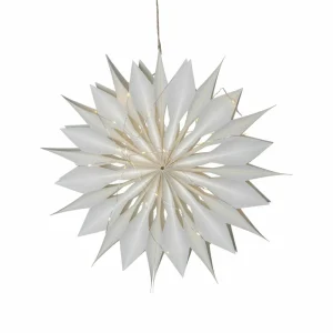 STAR TRADING Étoile déco Flinga papier blanc avec aimant, pile^ Lumière De Noël