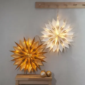 STAR TRADING Étoile déco Flinga papier blanc avec aimant, pile^ Lumière De Noël