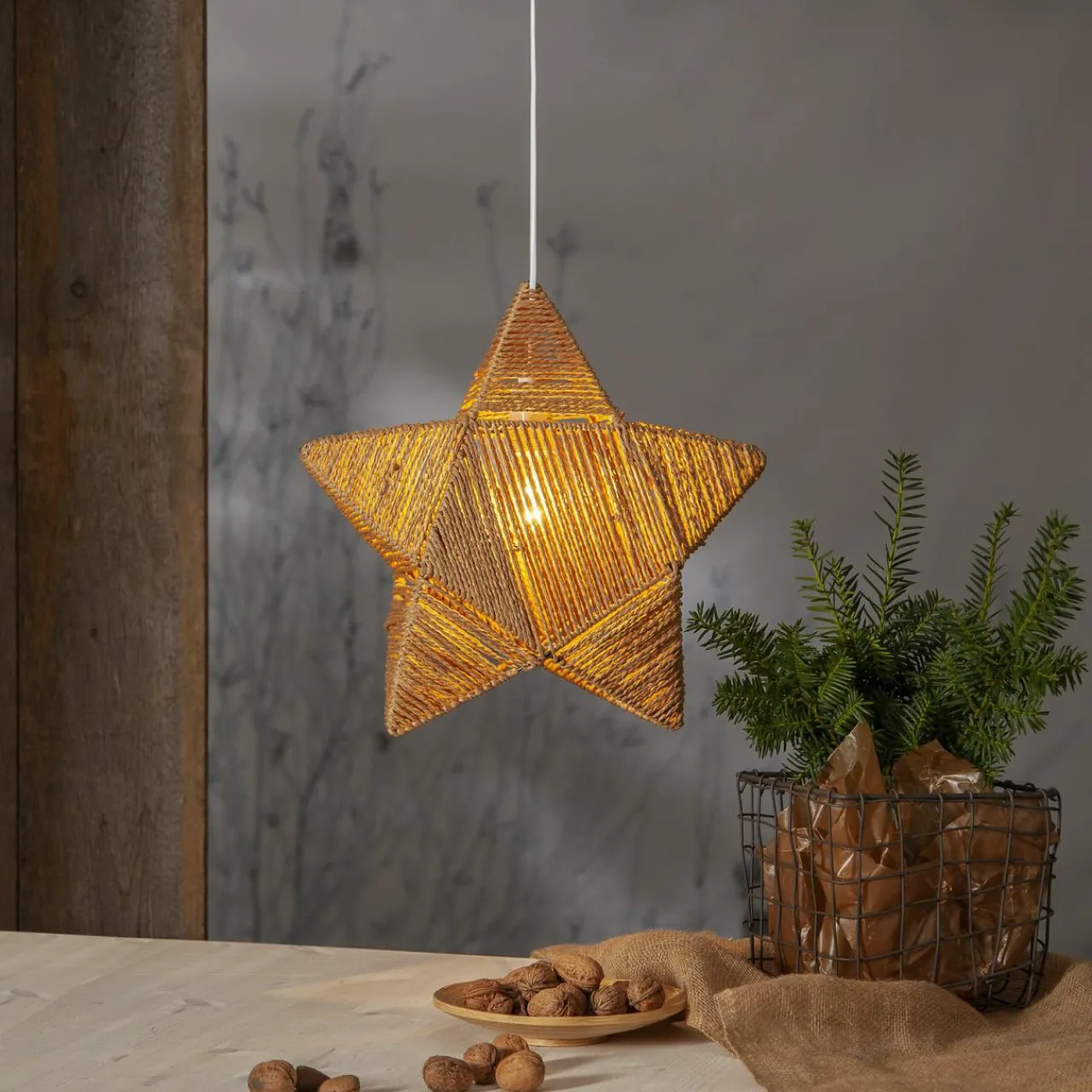 STAR TRADING Étoile déco Rappe en cordons de papier, suspendue^ Lumière De Noël