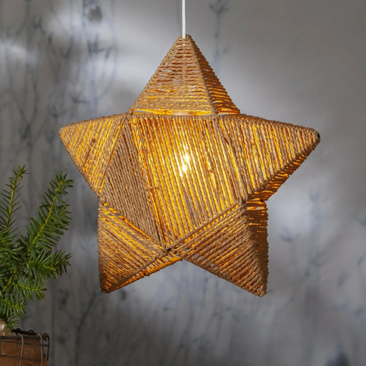 STAR TRADING Étoile déco Rappe en cordons de papier, suspendue^ Lumière De Noël