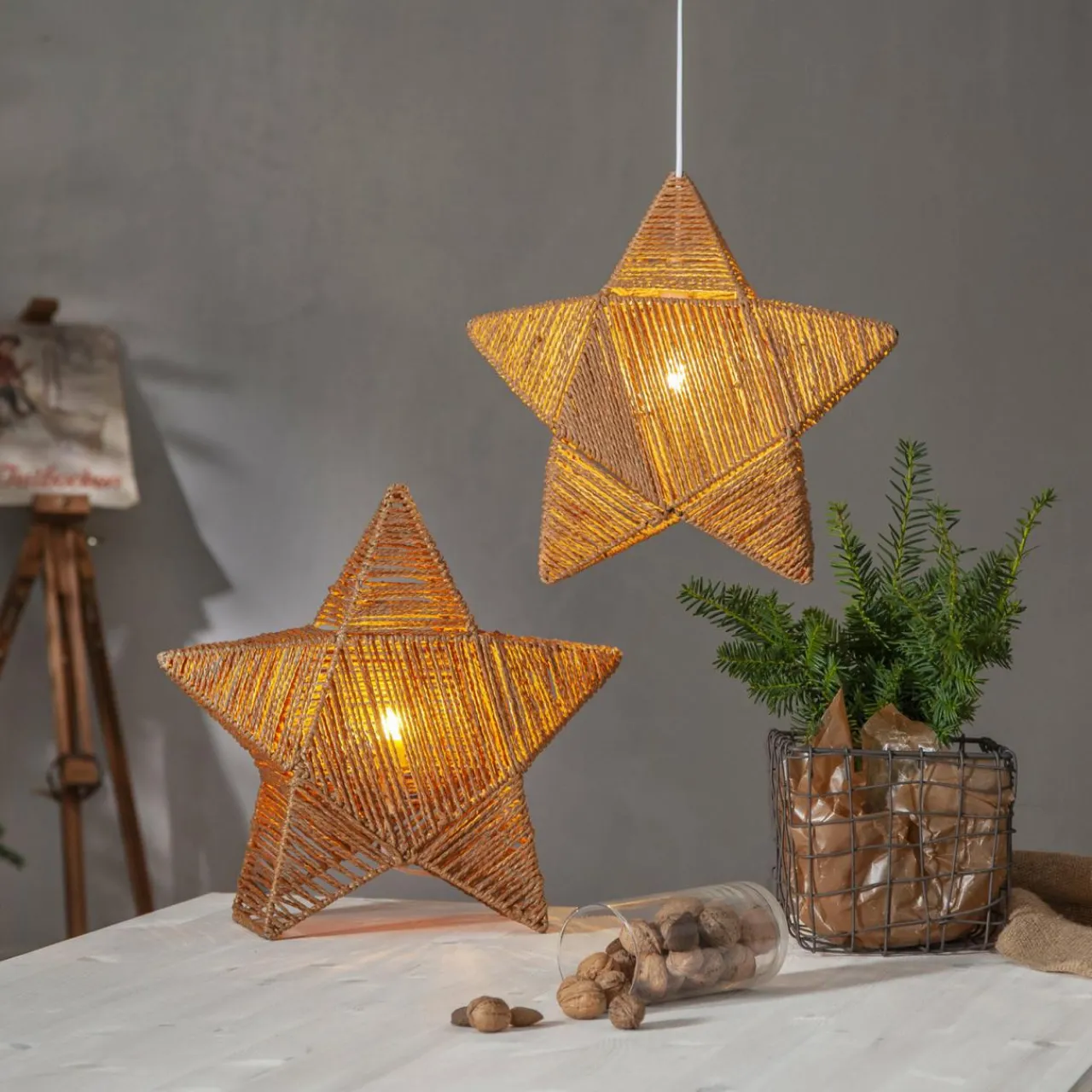STAR TRADING Étoile déco Rappe en cordons de papier, suspendue^ Lumière De Noël