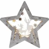 STAR TRADING Étoile décorative LED Faune en bois, hauteur 24 cm^ Lumière De Noël