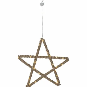 STAR TRADING Étoile décorative LED Jutta entourée de corde jute^ Lumière De Noël