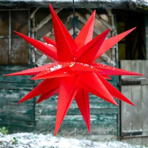 STERNTALER Étoile Jumbo rouge pour l’extérieur 18 branches^ Lumière De Noël