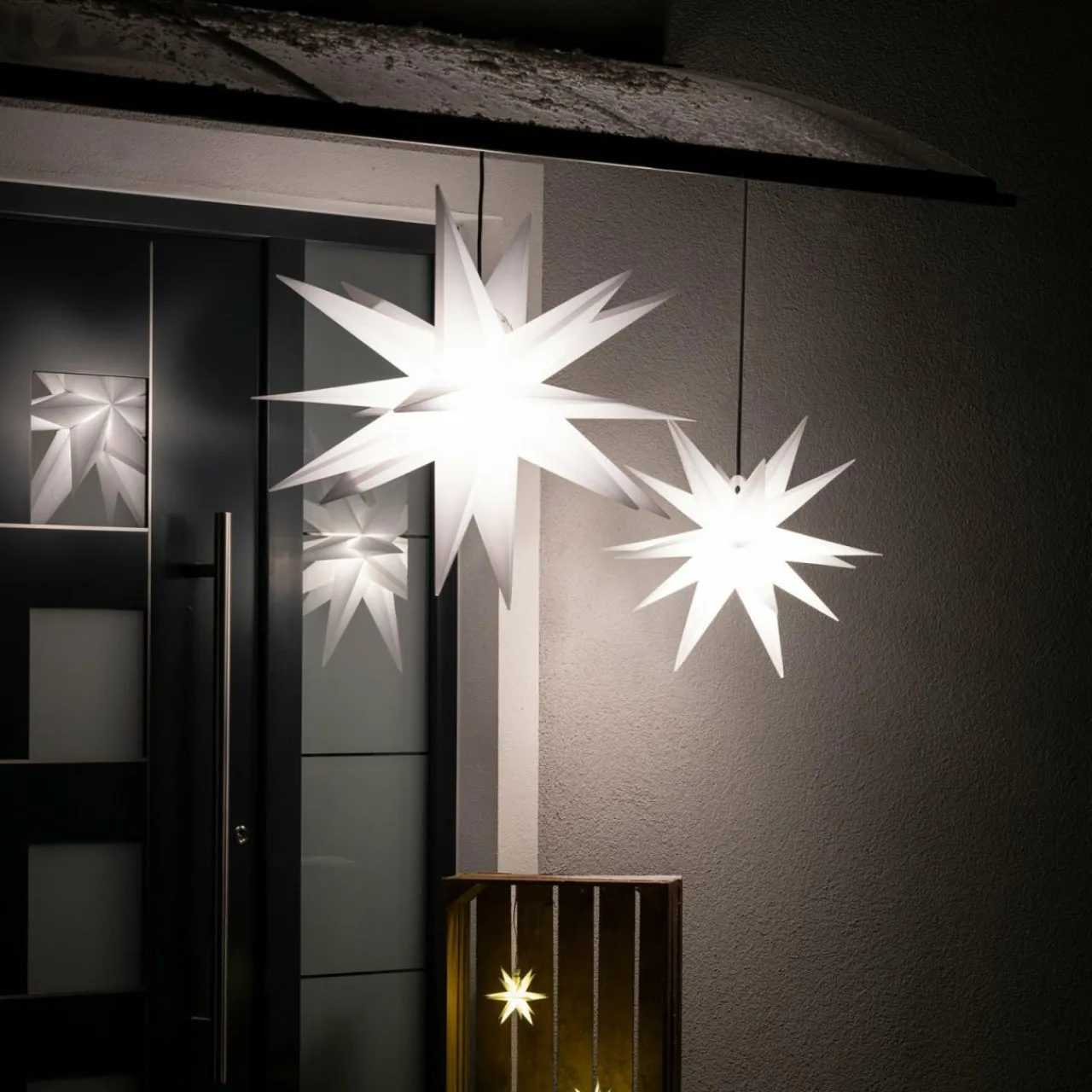 toile_led__branches__cm_blanche_1.webp STERNTALER Étoile LED, 18 branches, Ø 25 cm, blanche^ Lumière De Noël